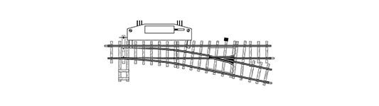 074-4206000 - H0m - elektrische Weiche rechts 12°, 162,3 mm, R 515 mm